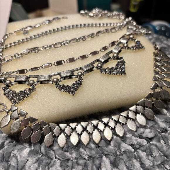 Stella & Dot Sutton Multilayered 5-way Silver Statement Necklace - Picture 4 of 12